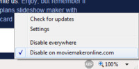 Desativar o Adblock Plus para o moviemakeronline.com no Internet Explorer