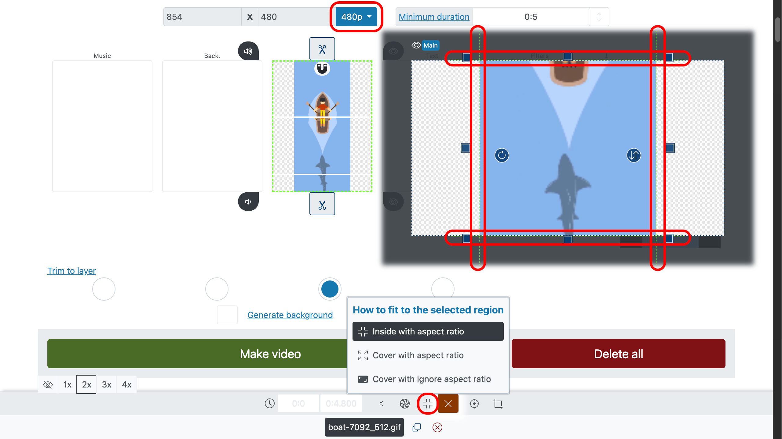 Converter gif em vídeo - Ajuste tela e orientação