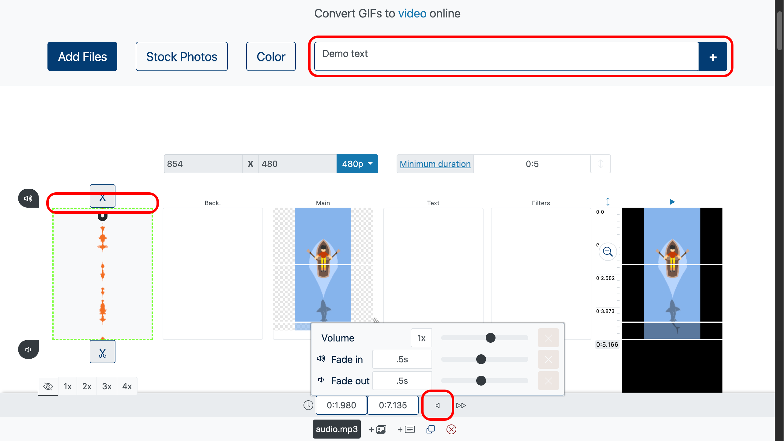 Converter gif em vídeo - adicionar música e texto
