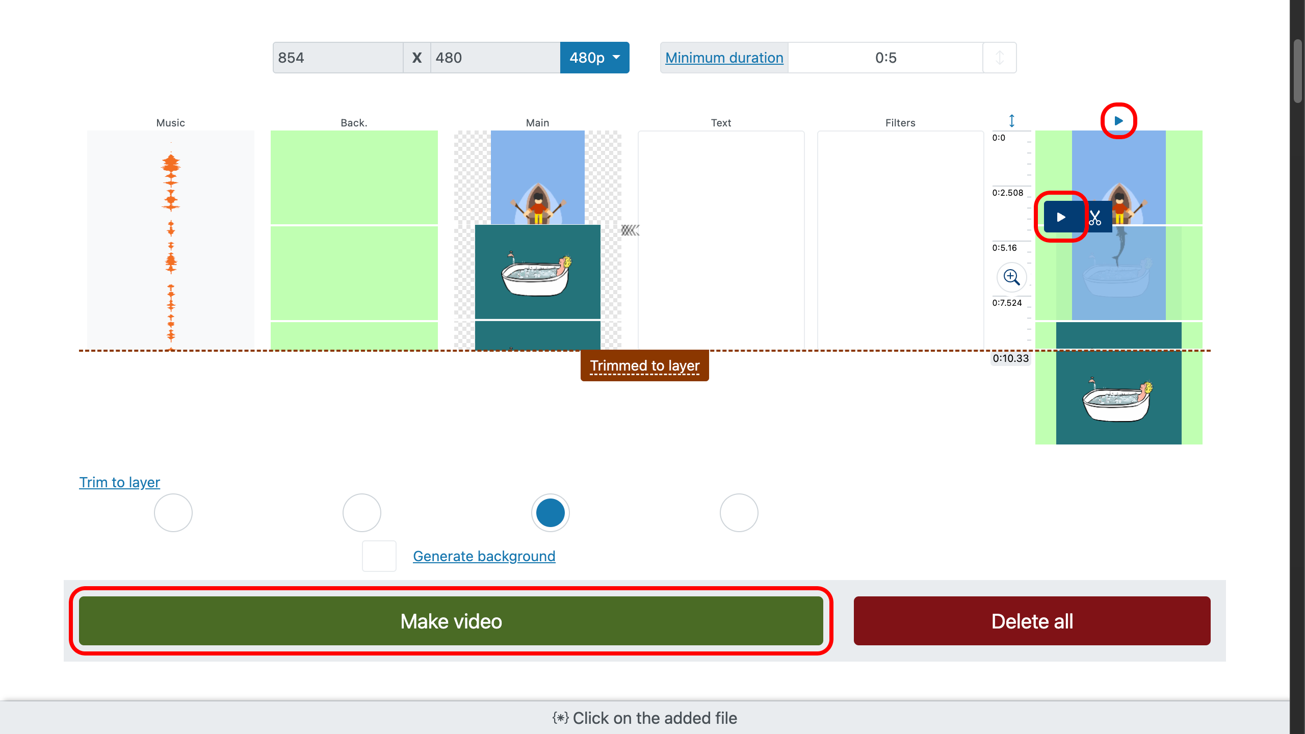 Converter gif em vídeo - pré-visualização e exportação