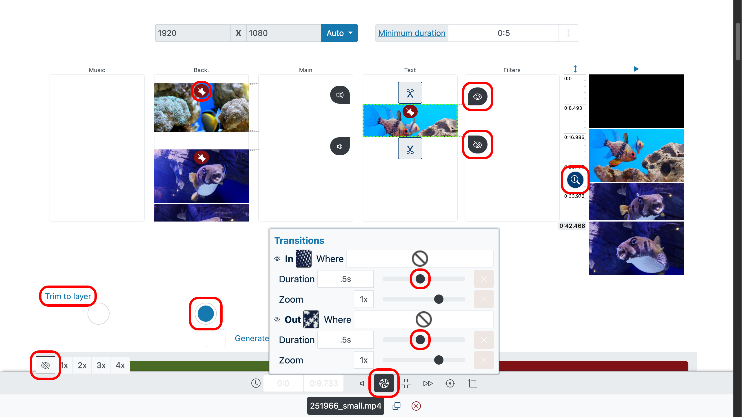 Definir transições para unir vídeo